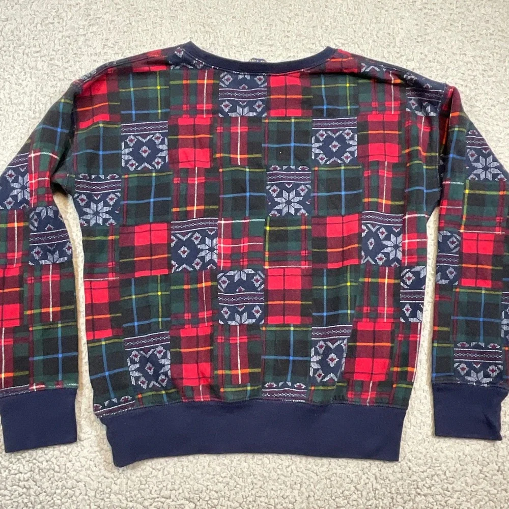 Polo Ralph Lauren Sweatshirt Kids L 12-14 Multi Excellent Patchwork Plaid Nordic